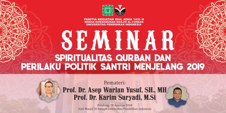 SEMINAR Spiritualitas Qurban dan Perilaku Politik Santri Menjelang 2019, Siap Digelar
