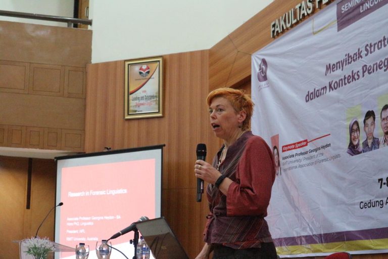 Georgina Heydon Tampil dalam Semiloka Nasional Linguistik Forensik di UPI