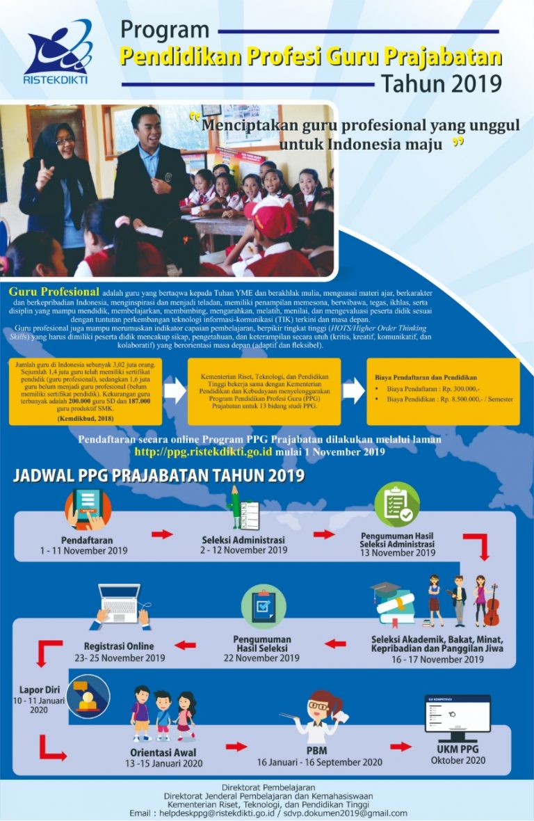 Pendaftaran Program Pendidikan Profesi Guru Prajabatan Tahun 2019