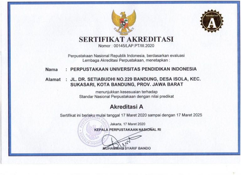 Perpustakaan UPI Raih Akreditasi A dari Perpusnas RI