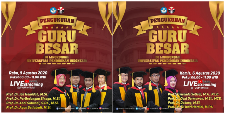 UPI Gelar Pengukuhan Delapan Guru Besar Secara Daring