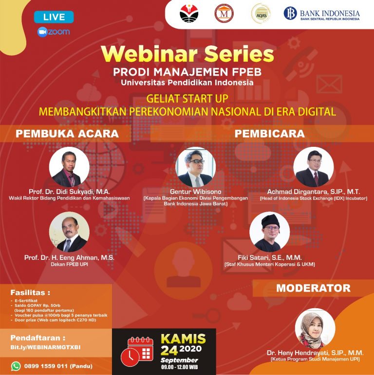 Webinar Manajemen Series: Geliat Start Up membangkitkan Perekonomian Nasional di Era digital