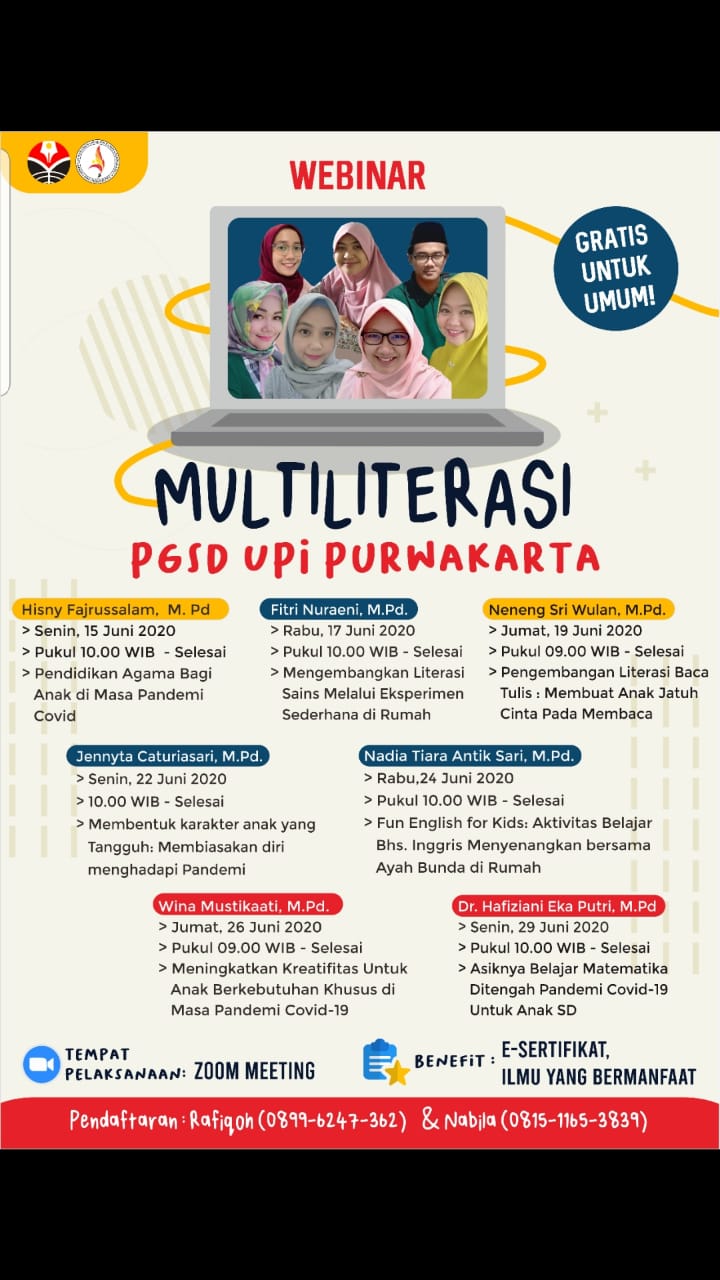 Webinar Multiliterasi PGSD UPI Purwakarta: Menyiapkan Pembelajaran yang Menyenangkan pada Masa Pandemi Covid-19
