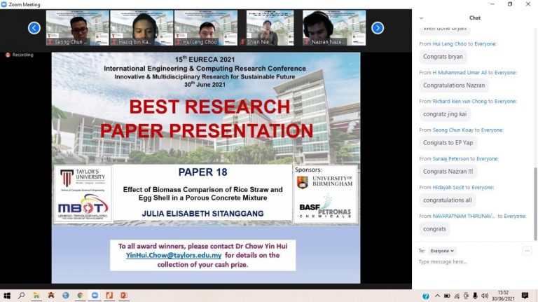 Julia Elisabeth Sitanggang dan Tim UPI Raih the Best Research Paper Presentation International 15th EURECA
