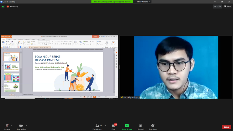 Tim KKN Tematik UPI Selenggarakan Webinar Tips Pola Hidup dan Makan Sehat pada masa pandemi Covid-19 dan PPKM di 30 Desa Target KKN