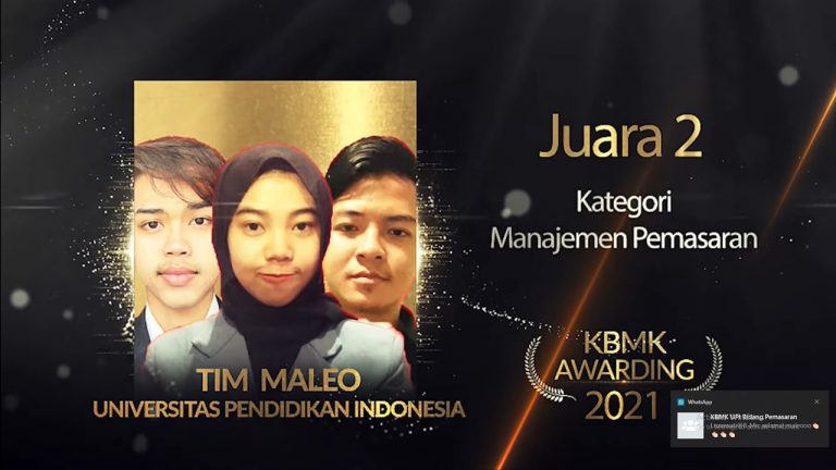 Tim Maleo FPEB UPI Raih Juara 2 Tingkat Nasional Kompetisi Ilmu Bisnis, Manajemen dan Keuangan Kategori Manajemen Pemasaran Tahun 2021