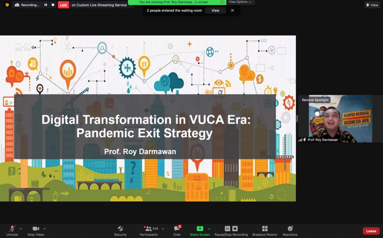 Kuliah Umum FPEB UPI : Prof. Roy Darmawan Mengingatkan Pentingnya Digital Transformation in VUCA Era and Pandemic Exit Strategy