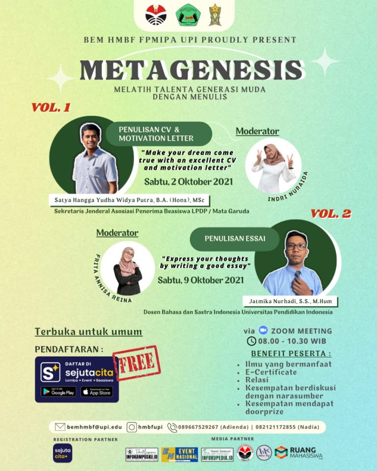 BEM HMBF FPMIPA UPI Selenggarakan Kegiatan Metagenesis (Melatih Talenta Generasi Muda dengan Menulis)