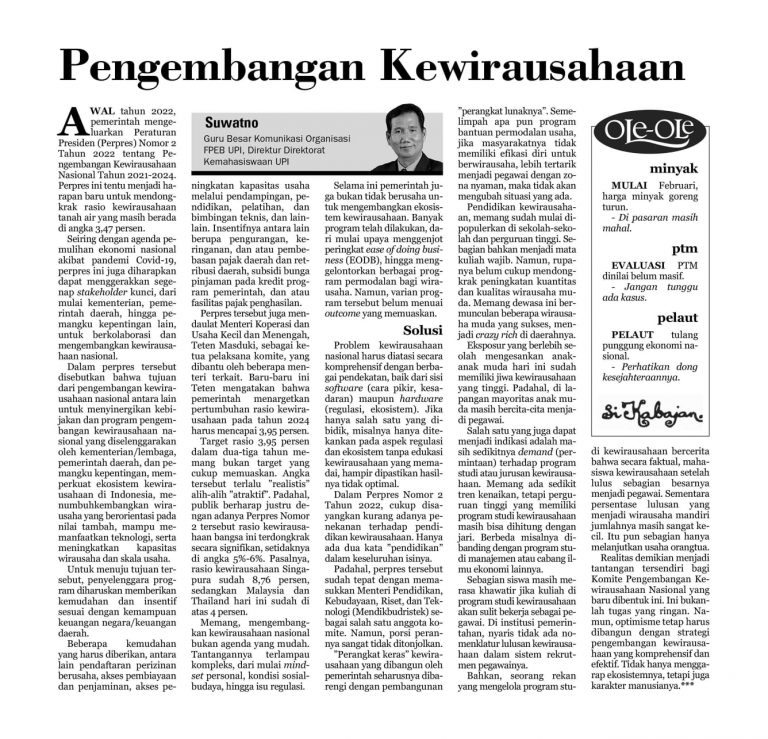 Pengembangan Kewirausahaan