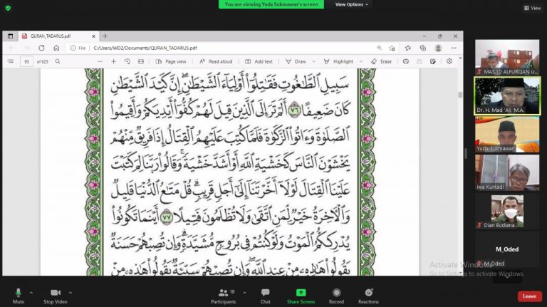 Tadarus Al-Qur’an dan I’tikaf Universitas Pendidikan Indonesia Pada Kegiatan Ramadhan 1443 H