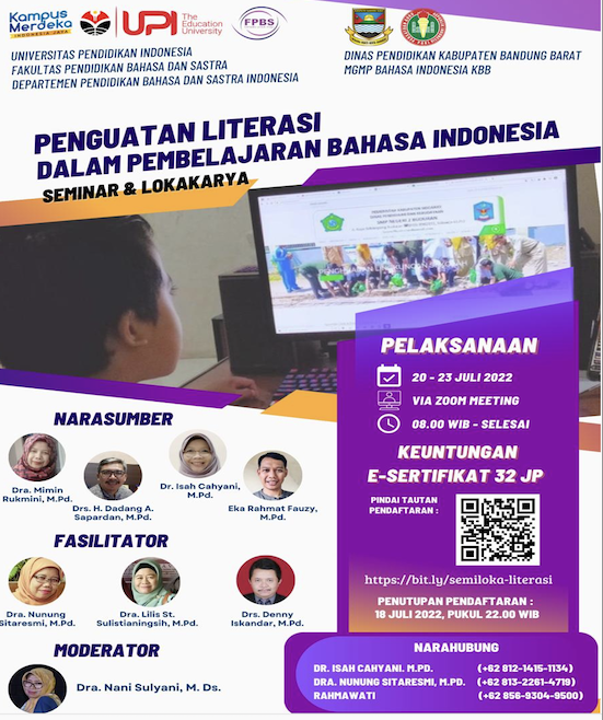 PRODI PENDIDIKAN BAHASA INDONESIA DAN DISDIK KAB. BANDUNG BARAT SELENGGARAKAN PENGUATAN LITERASI DALAM PEMBELAJARAN BAHASA INDONESIA