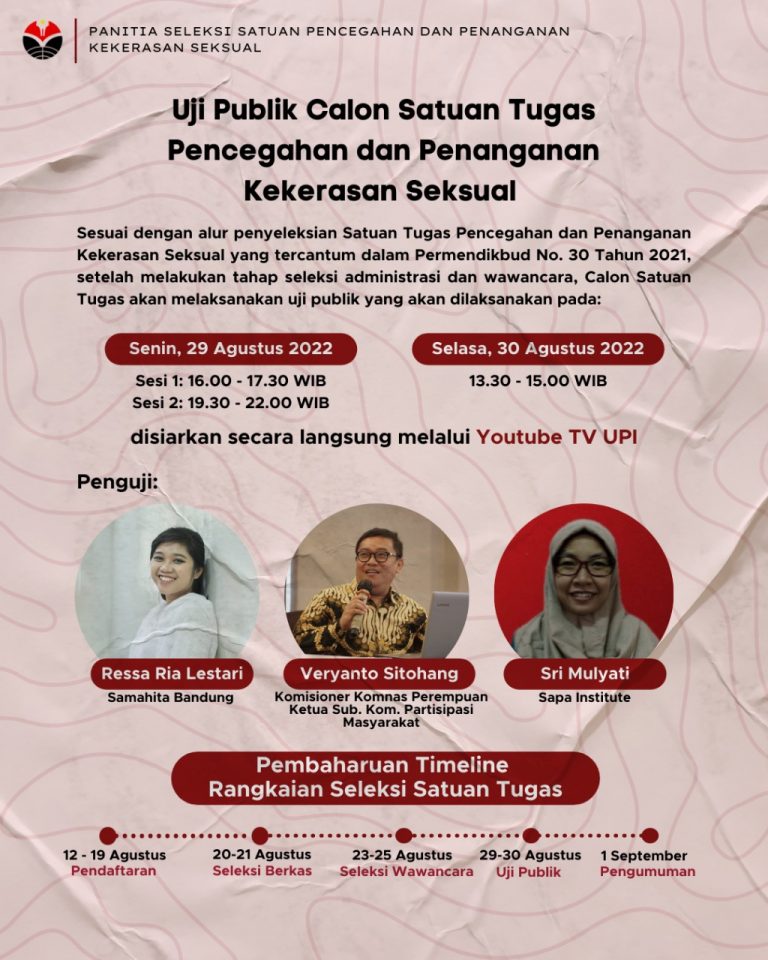 Pansel Satgas PPKS UPI Gelar Uji Publik Calon Anggota Satgas PPKS