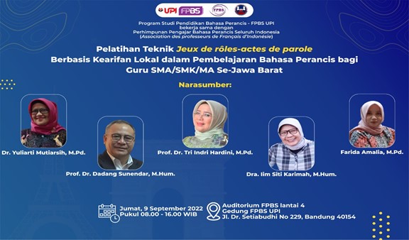Tim PKM Prodi Pendidikan Bahasa Perancis Menggelar Pelatihan Teknik Jeux De Rôles-Actes De Parole Berbasis Kearifan Lokal dalam Pembelajaran Bahasa Perancis