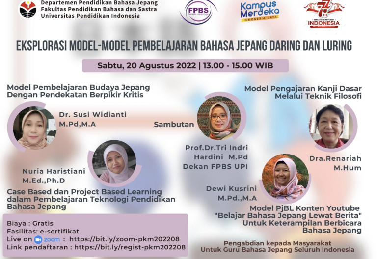Departemen Pendidikan Bahasa Jepang, FPBS UPI Selenggarakan PKM untuk Guru-Guru Seluruh Indonesia