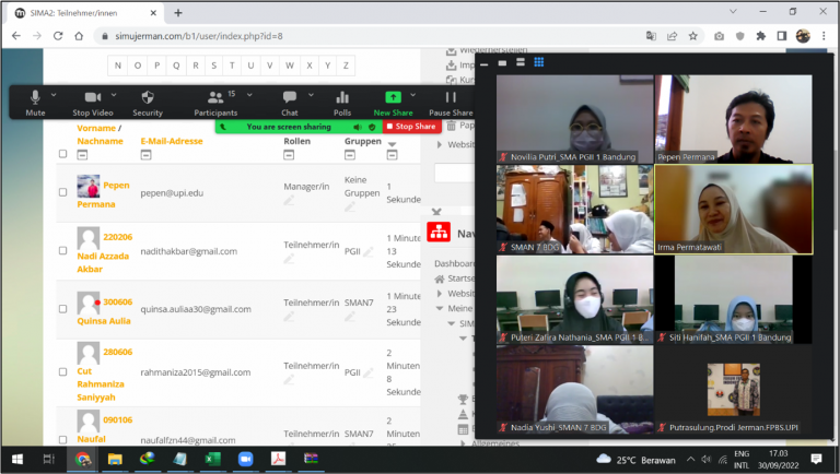 Prodi Pendidikan Bahasa Jerman FPBS UPI Selenggarakan Pelatihan Uji Kompetensi Bahasa Jerman Tingkat A2 secara Online bagi Siswa-Siswi SMA di Kota Bandung