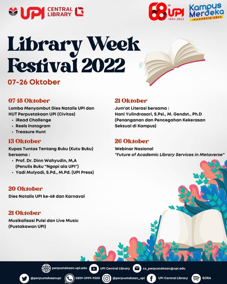 Perpustakaan UPI Meriahkan Dies Natalis UPI Selenggarakan Library Week Festival 2022