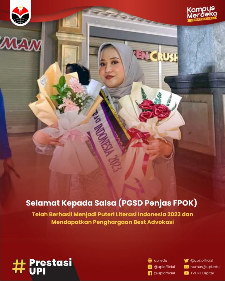 Salsa, Mahasiswa PGSD Penjas FPOK UPI, Didapuk Menjadi Puteri Literasi Indonesia 2023