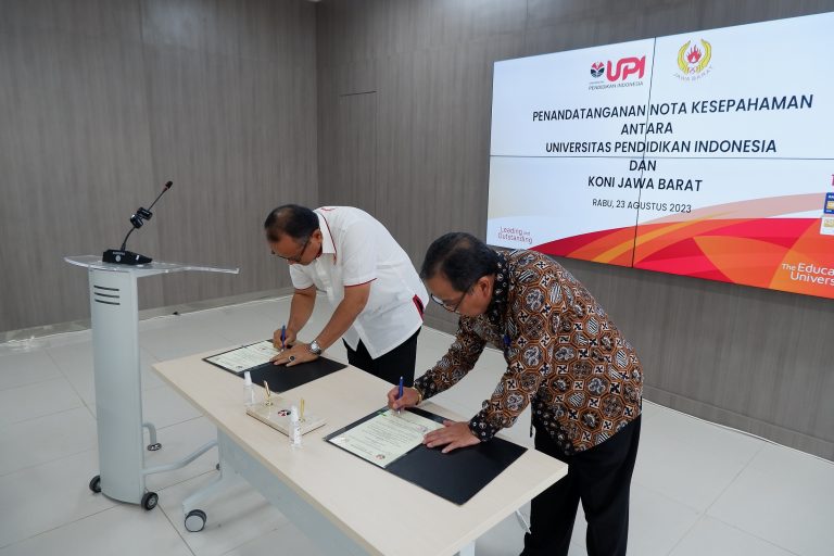 UPI dan KONI Provinsi Jawa Barat Tandatangani Nota Kesepahaman Bersama Dukung Sport Sciences