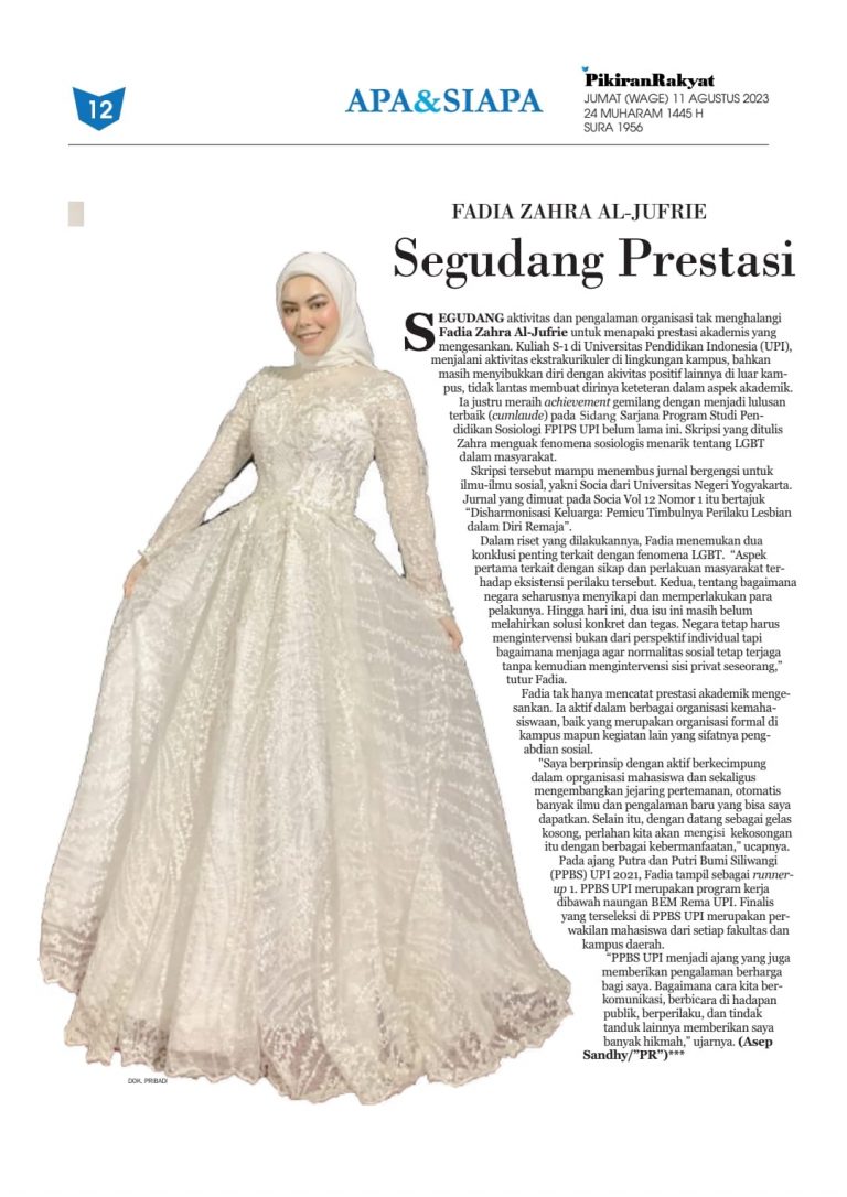 Teliti Masalah Keluarga, Fadia Zahra Al-Jufrie menjadi lulusan terbaik dengan banyak prestasi