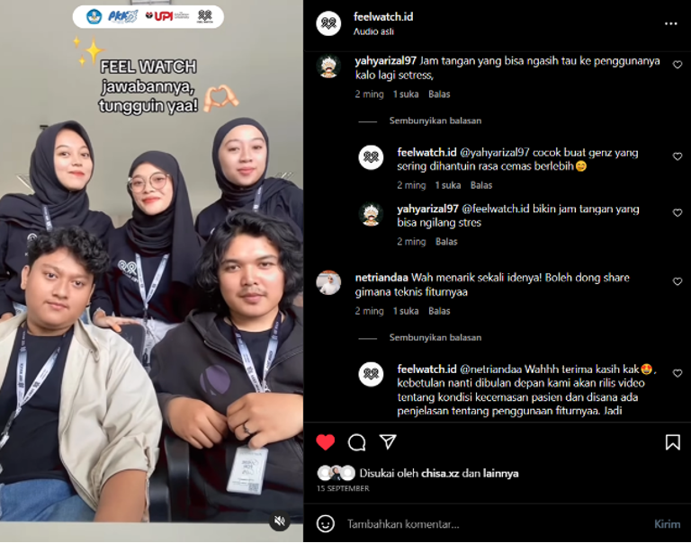 Tim PKM-VGK Feel Watch Mencetuskan Inovasi Aplikasi Kesehatan Mental pada Jam Tangan dalam Mendukung 3th Sustainable Development Goals