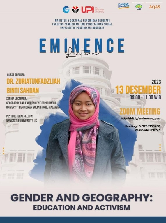 Pascasarjana Pendidikan Geografi UPI Menggelar Eminence Lecture 2023 dengan Tema ‘Gender & Geography: Education and Activism’