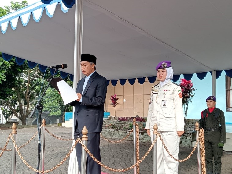 Menerapkan Nilai-nilai Pancasila, Resimen Mahasiswa Mahawarman Batalyon XI/UPI Melaksanakan Upacara Peringatan Hari Pancasila