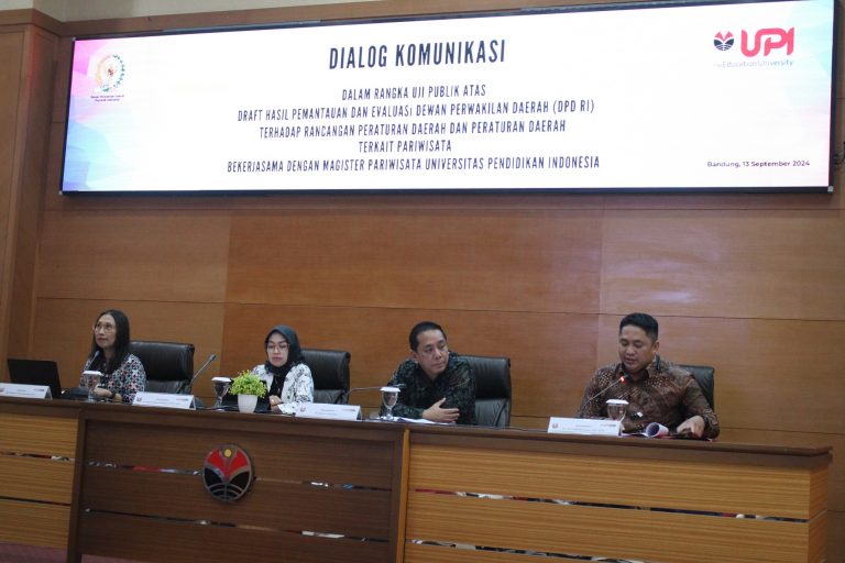 BULD DPD RI Bekerja sama dengan Program Studi Magister Pariwisata UPI Gelar Dialog Uji Publik Atas Draft Hasil Pemantauan dan Evaluasi DPD RI Terhadap Raperda dan Perda Terkait Pariwisata