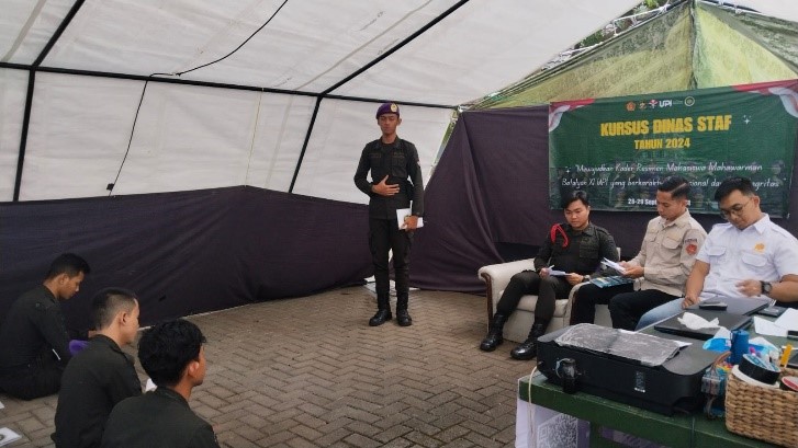 Meningkatkan Pemahaman Anggota, Menwa Batalyon XI UPI/RP Laksanakan Kursus Dinas Staf 2024