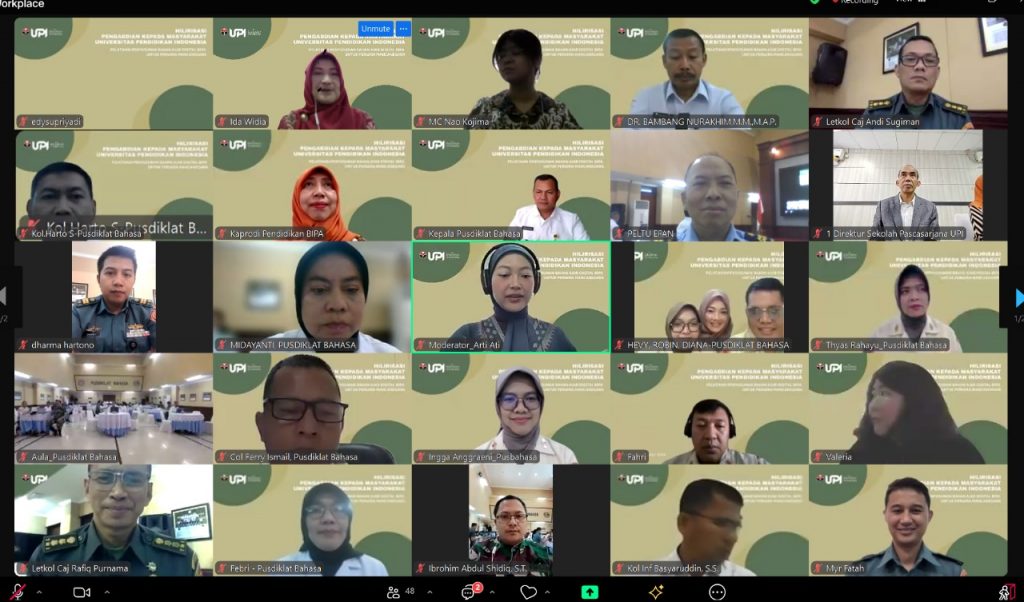 Model Pelatihan Penyusunan Bahan Ajar Digital  BIPA untuk Perwira Mancanegara : Wujud Hilirisasi PkM