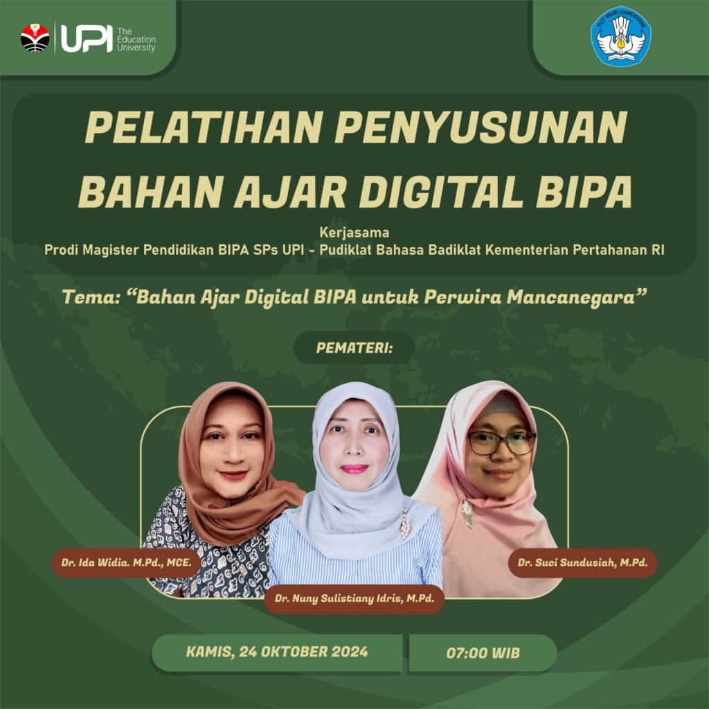 Model Pelatihan Penyusunan Bahan Ajar Digital  BIPA untuk Perwira Mancanegara : Wujud Hilirisasi PkM