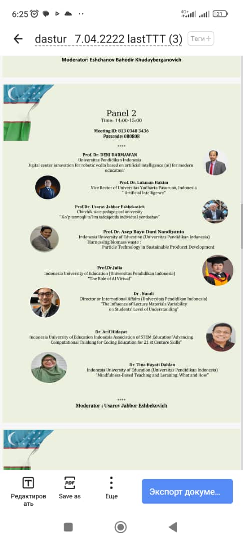 8 Periset UPI Menjadi Keynote Speaker Di CSPU, Uzbekistan