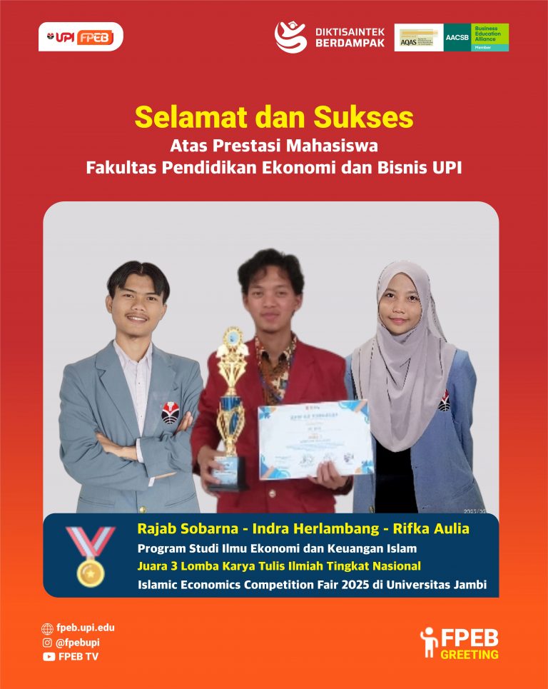 3 Mahasiswa Prodi Ilmu Ekonomi dan Keuangan Islam Juara 3 Lomba Tingkat Nasional Karya Tulis Ilmiah Ekonomi Islam Nasional Islamic Economics Competition Fair 2025 