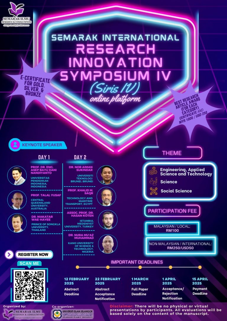 Prof. Asep Bayu Dani Nandiyanto, Pakar Teknologi Partikel UPI, Menjadi Keynote Speaker pada International Research Innovation Symposium IV (SIRIS IV) 2025 Malaysia