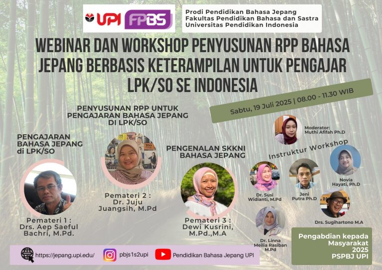 Pendidikan Bahasa Jepang UPI Selenggarakan Webinar dan Workshop Pengajaran Bahasa Jepang di LPK, Diikuti 105 Guru dari Seluruh Indonesia