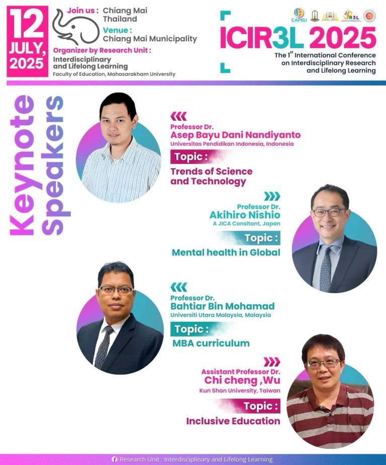 Profesor UPI bidang Teknologi Partikel, Prof. Asep Bayu Dani NandiyantoJadi Keynote Speaker di ICIR3L 2025 Thailand
