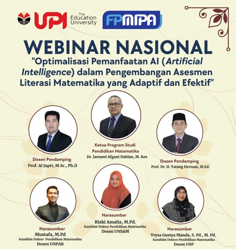 Kandidat Doktor UPI Gelar Webinar Nasional: Pemanfaatan AI untuk Asesmen Literasi Matematika