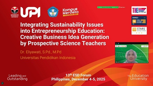 Perkokoh Sinergi Global, UPI Bahas Strategi Pencapaian SDGs pada 13th ESD Forum di MMSU Filipina